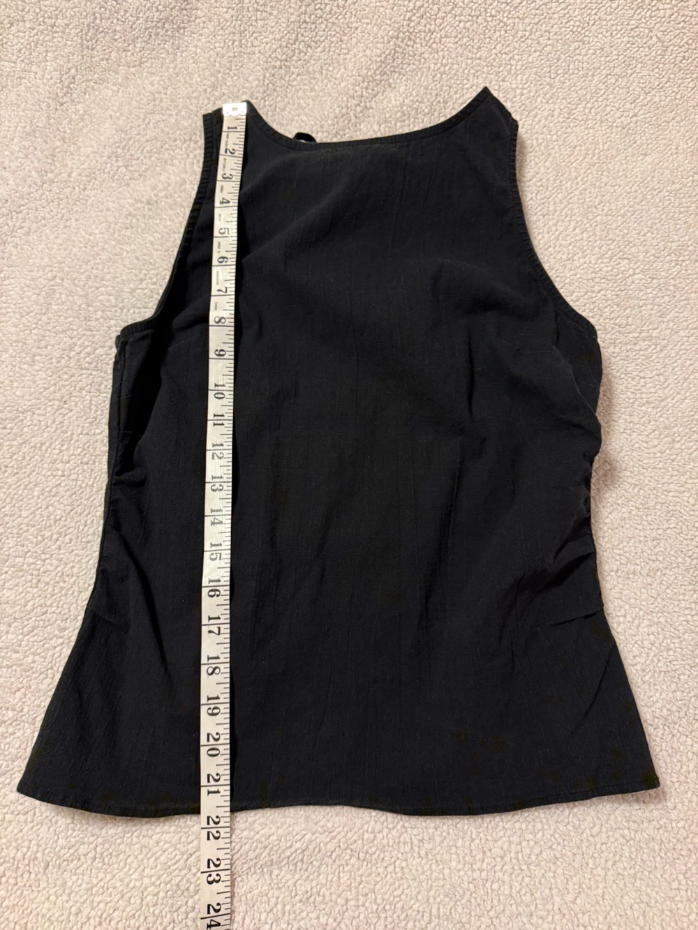 Free People Kaylor Backless Top Black Peplum Tank Cutout Tie-Back Linen Blend - Picture 7 of 11